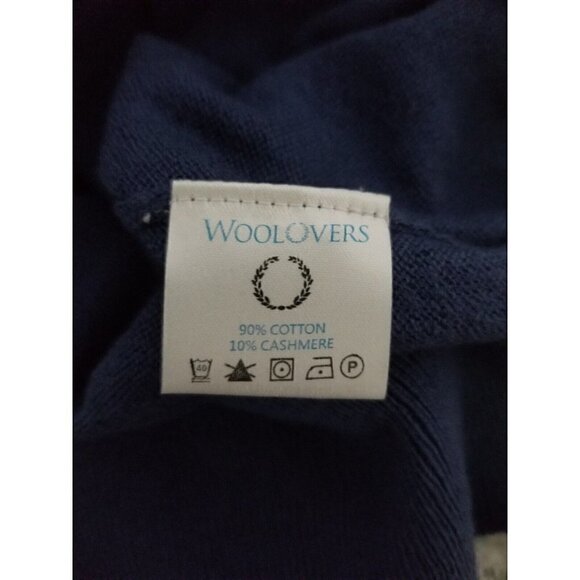 Woolovers Blue Striped Cotton Cashmere Sweater Mens XL - Picture 7 of 8